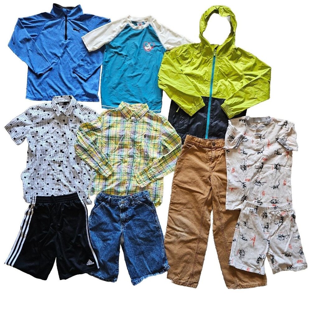 Boys Clothes Lot Sz 10 10pc Carhartt Jeans Wrangler Shorts Ralph Lauren Shirt